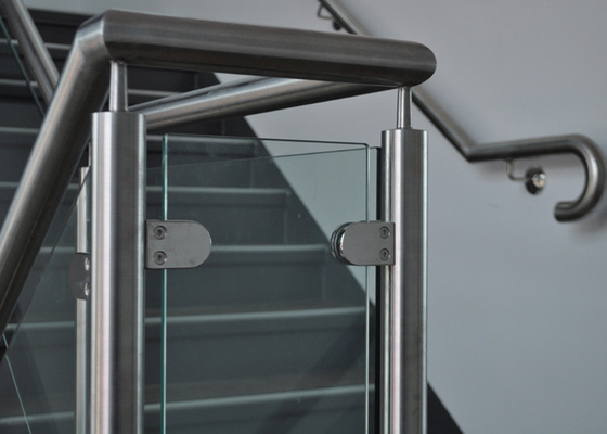 China Customized Design Glass Stair Railing , Aesthetics Stainless Steel Glass Railing supplier