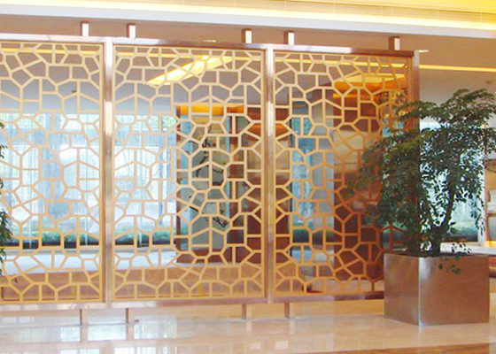 China Modern Gold Indoor Screen Panels , Eco Friendly Decorative Sheet Metal Panels supplier