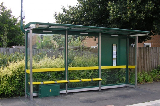 China Canopy Prefabricated Bus Stop Shelter Light Weight Strong Rust Resistance supplier