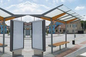 Unique Shape Stainless Steel Bus Stop Heat Resistant With Advertising Light Box supplier
