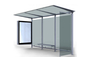 Good Light Transmission Portable Bus Shelters , H Shaped Stainless Steel Glass Canopy supplier