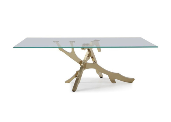 Special Design Stainless Steel Glass Table , Stainless Steel Dining Table CE Approved supplier