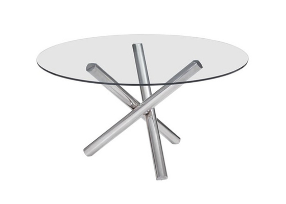 Special Design Stainless Steel Glass Table , Stainless Steel Dining Table CE Approved supplier