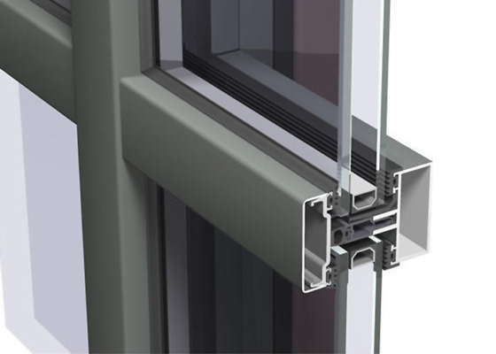 Easy Cleaning Curtain Wall Aluminium Profiles , Unitised Curtain Wall GB Certified supplier