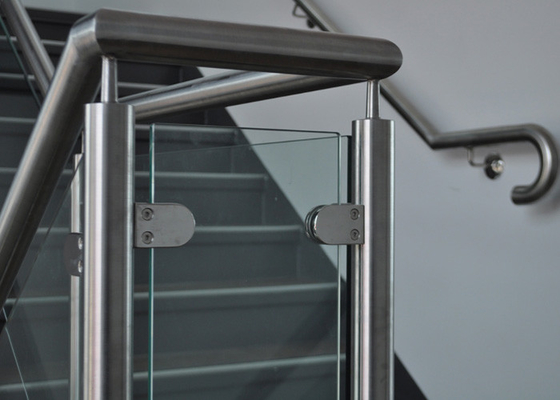 Customized Design Glass Stair Railing , Aesthetics Stainless Steel Glass Railing supplier