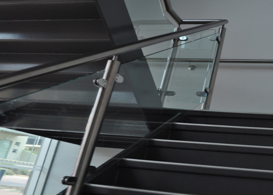 Customized Design Glass Stair Railing , Aesthetics Stainless Steel Glass Railing supplier