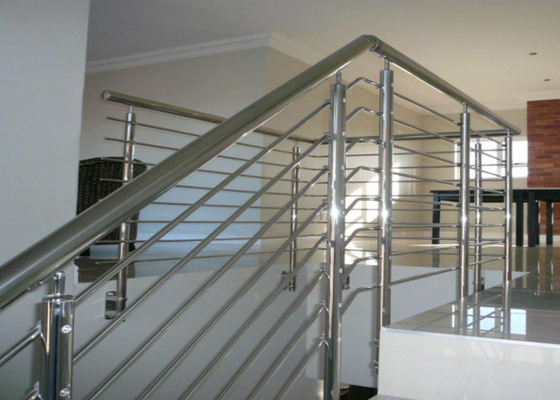 Customized Design Glass Stair Railing , Aesthetics Stainless Steel Glass Railing supplier