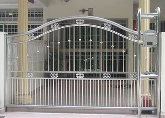 Smooth Surface Stainless Steel Security Doors , Modern Steel Front Doors With Nameplate Logo supplier