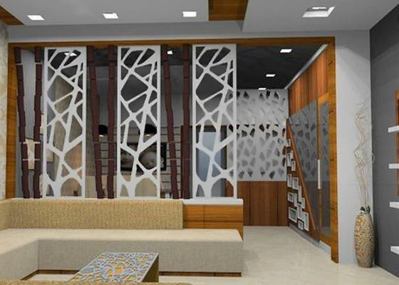 Vertical / Multi Fold Decorative Metal Screen Panels Customized Patterns supplier