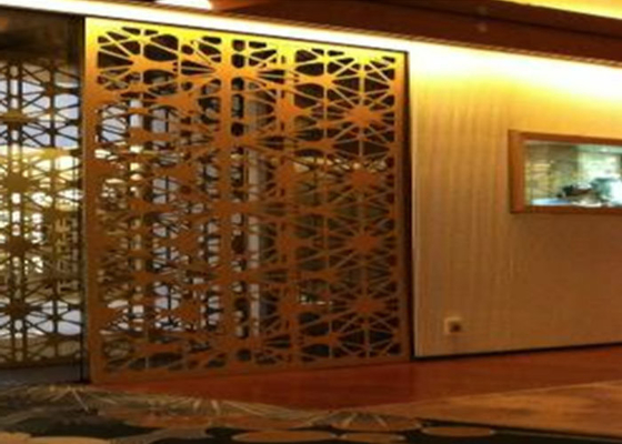 Modern Gold Indoor Screen Panels , Eco Friendly Decorative Sheet Metal Panels supplier