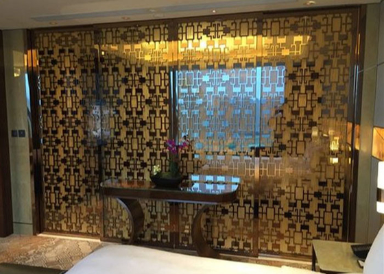 Modern Gold Indoor Screen Panels , Eco Friendly Decorative Sheet Metal Panels supplier