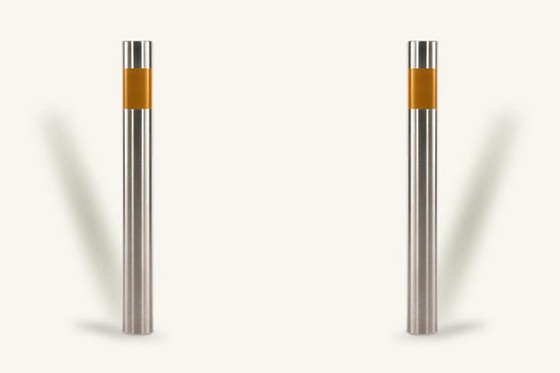 Yellow Mark Safety Posts Bollards , Automatic Security Bollards For Pedestrian Streets supplier