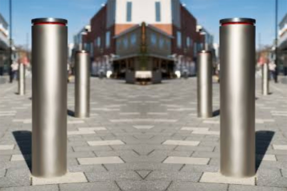 Pre Buried / Surface Type Steel Bollard Post , Street Furniture Bollards Scratch Resistant supplier