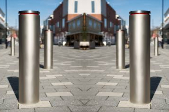 Pre Buried / Surface Type Steel Bollard Post , Street Furniture Bollards Scratch Resistant supplier