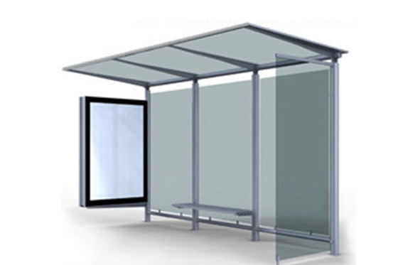 Good Light Transmission Portable Bus Shelters , H Shaped Stainless Steel Glass Canopy supplier