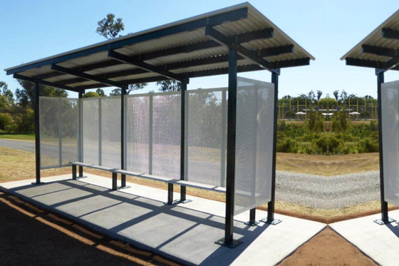 Fashionable Generous Stainless Steel Bus Stop Eco Friendly Takes Up Little Space supplier