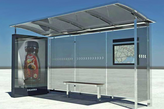 Personalized Stainless Steel Bus Shelter Holistic Design Whole Height 2.5-2.8 Meters supplier