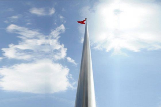 High Precision Stainless Steel Flag Pole With 360 Degree Downwind Ball Crown Technology supplier