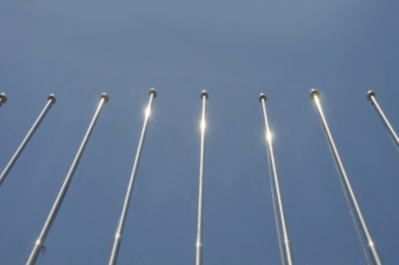 High Precision Stainless Steel Flag Pole With 360 Degree Downwind Ball Crown Technology supplier