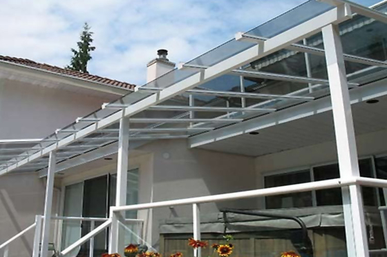 Fashionable Stainless Steel Glass Canopy Withstand 12 Level Strong Typhoon Impact supplier